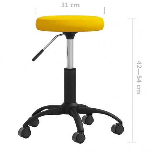 Drejelig kontorstol i fløjl - sennepsgul