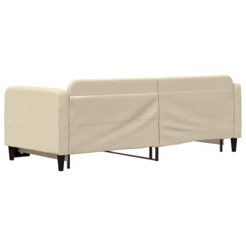 Daybed med udtræk 80x200 cm - stof, cremefarvet
