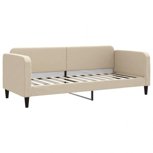 Daybed med udtræk 80x200 cm - stof, cremefarvet