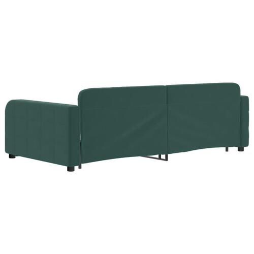 Daybed med udtræk 100x200 cm velour mørkegrøn