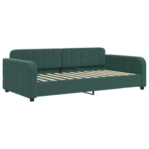 Daybed med udtræk 100x200 cm velour mørkegrøn