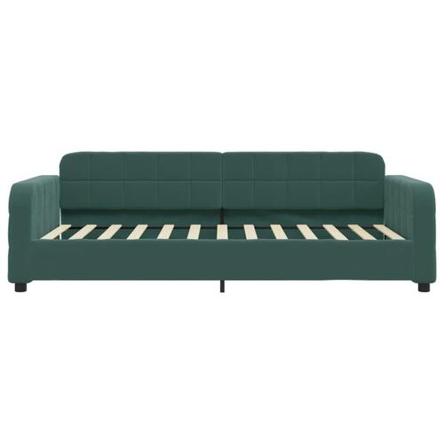 Daybed med udtræk 100x200 cm velour mørkegrøn