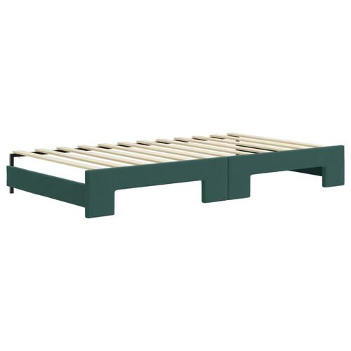 Daybed med udtræk 100x200 cm velour mørkegrøn