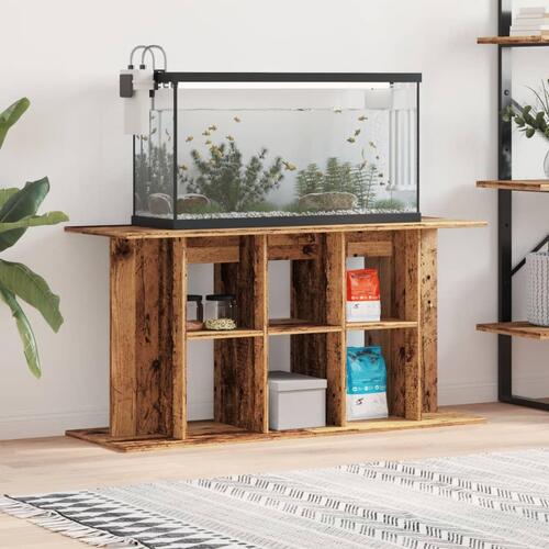 Akvariebord 120x40x60 cm konstrueret træ antikt trælook