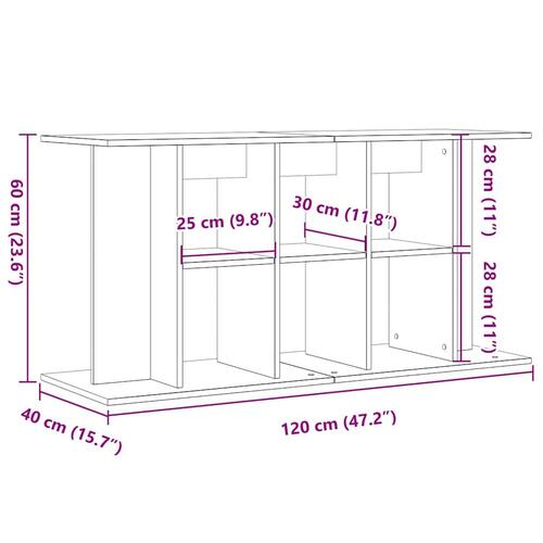Akvariebord 120x40x60 cm konstrueret træ antikt trælook