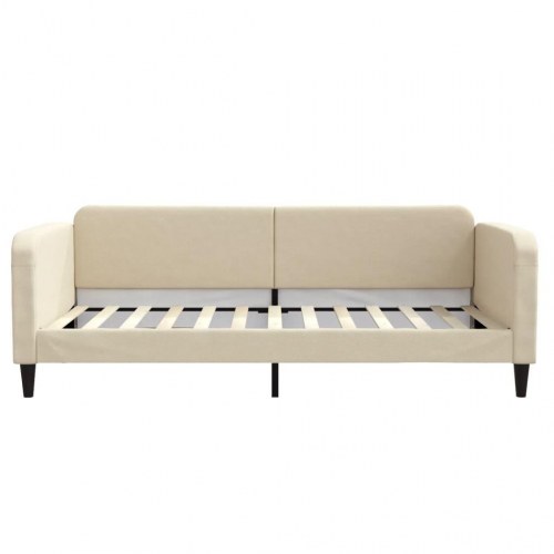 Daybed 100×200 cm i stof - cremefarvet sengeramme/sovesofa