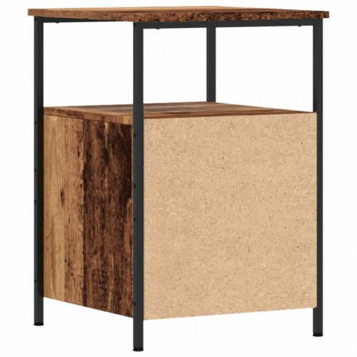 Sengebord 34 × 35,5 × 50 cm i konstrueret træ - antikt trælook