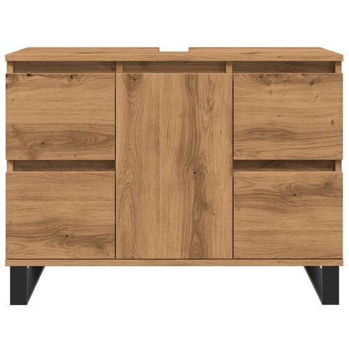 Underskab til badeværelse 80x33x60 cm konstrueret træ kunsteg