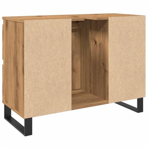 Underskab til badeværelse 80x33x60 cm konstrueret træ kunsteg