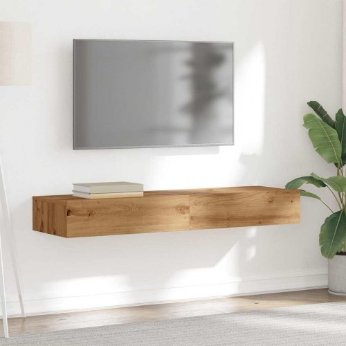 TV-borde 2 stk. med LED-lys 60 x 35 x 15,5 cm