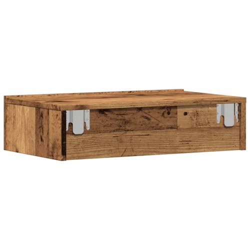 TV-borde med LED-lys 2 stk. 60 x 35 x 15,5 cm - antikt træ