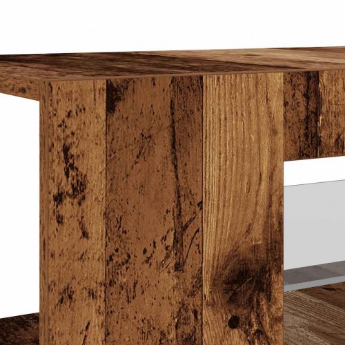 TV-bord med LED-lys 90 x 39 x 30 cm - antikt træ