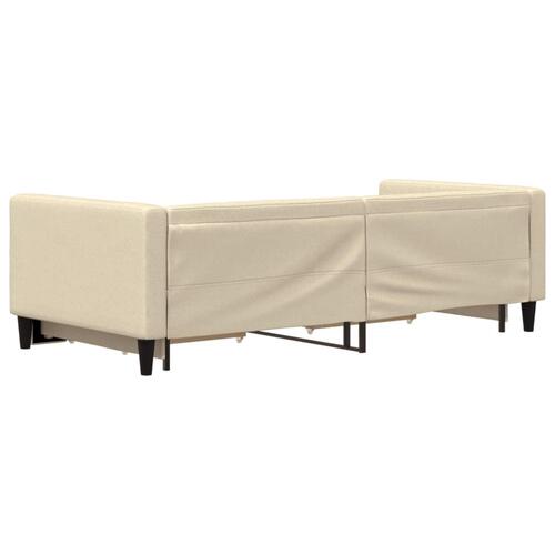 Daybed med udtræk og skuffer 90x200 cm stof cremefarvet