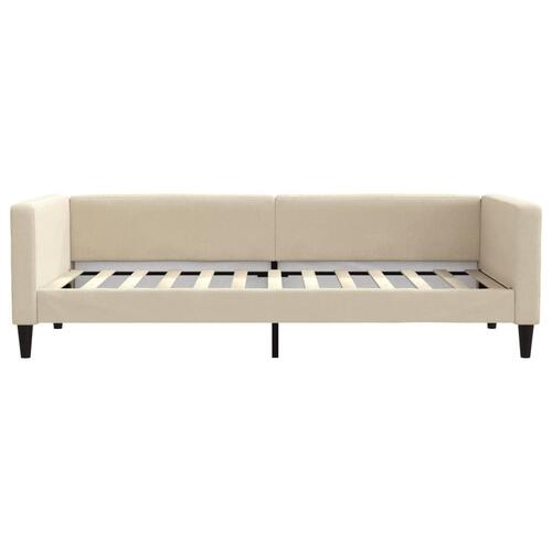 Daybed med udtræk og skuffer 90x200 cm stof cremefarvet
