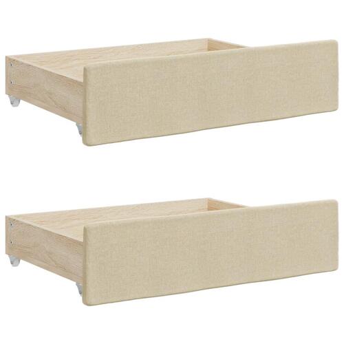 Daybed med udtræk og skuffer 90x200 cm stof cremefarvet