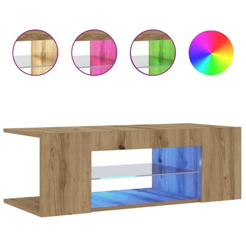 TV-bord med LED-lys 90 x 39 x 30 cm