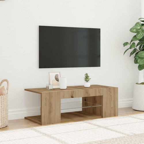 TV-bord med LED-lys 90 x 39 x 30 cm
