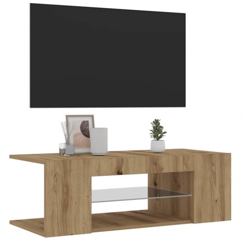 TV-bord med LED-lys 90 x 39 x 30 cm