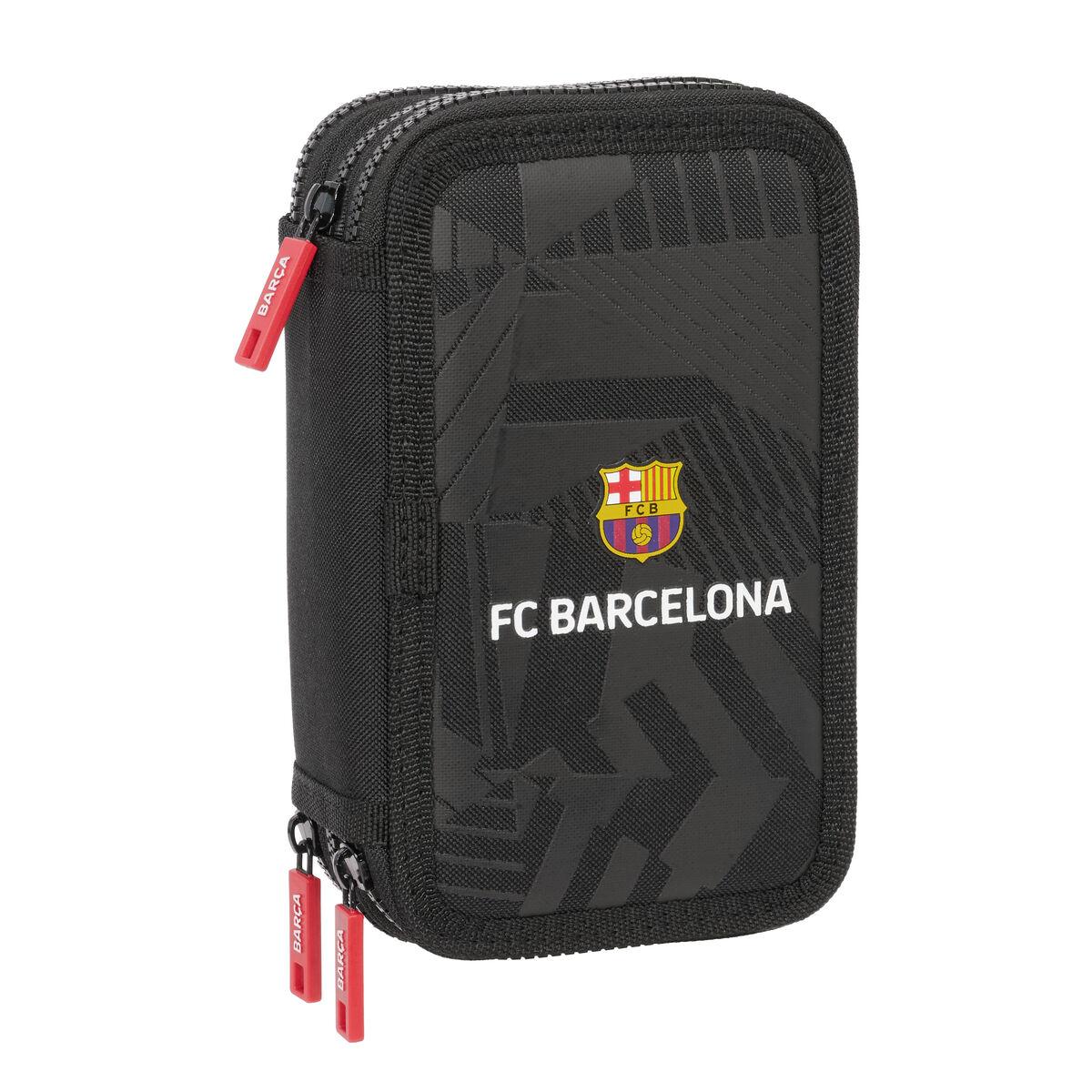 Tredobbelt Penalhus F.c. Barcelona Black Sort 12 5 X 19 5 X 5 5 Cm 37 Dele