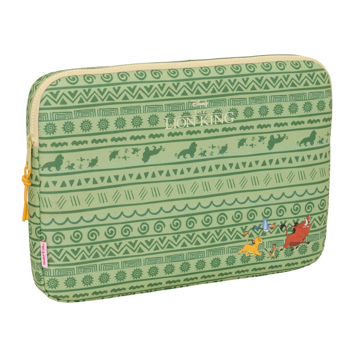 Mufasa laptop cover 15,6" - grøn/beige (39,5 × 27,5 × 3,5 cm)