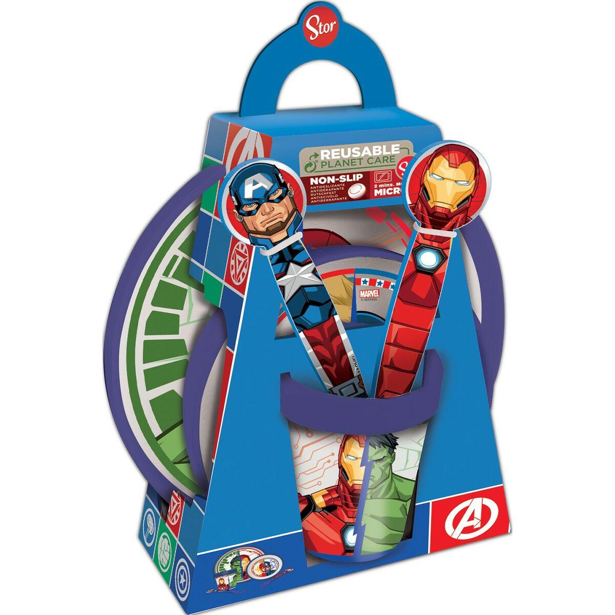 Sæt Med Spiseting Til Børn The Avengers Cz11304 Plastik Dele