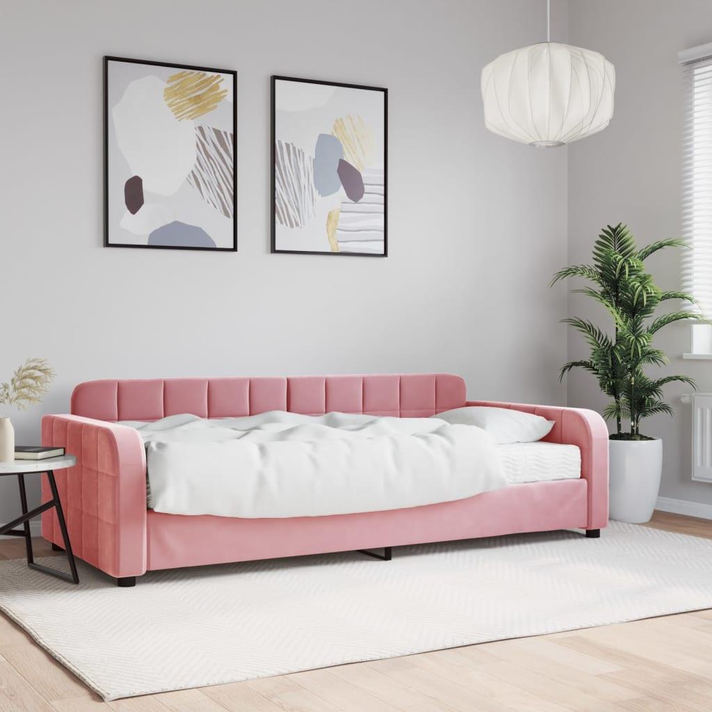 Daybed Med Madras 90x200 Cm Velour Pink