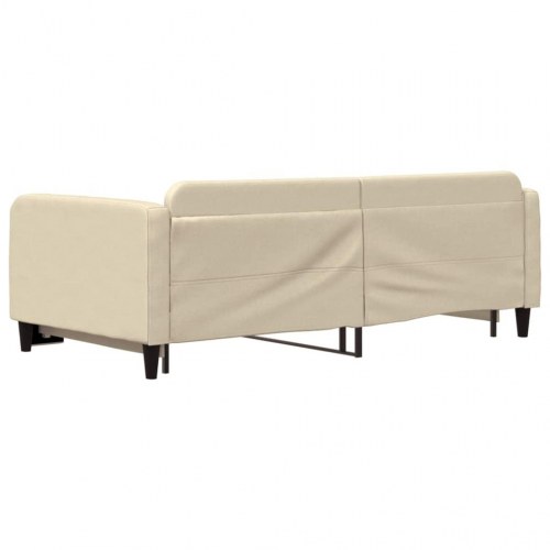 Daybed med udtræk 100×200 cm - stof, cremefarvet