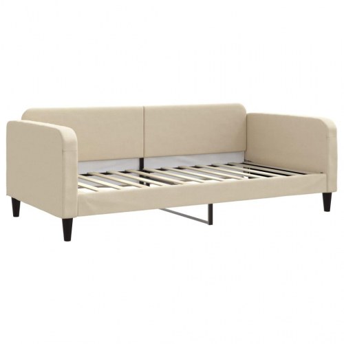 Daybed med udtræk 100×200 cm - stof, cremefarvet