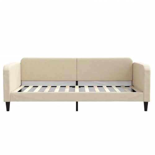 Daybed med udtræk 100×200 cm - stof, cremefarvet