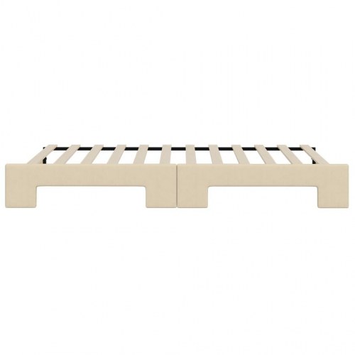 Daybed med udtræk 100×200 cm - stof, cremefarvet
