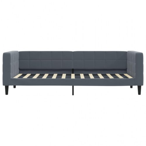 Daybed med udtræk 80 x 200 cm velour - mørkegrå
