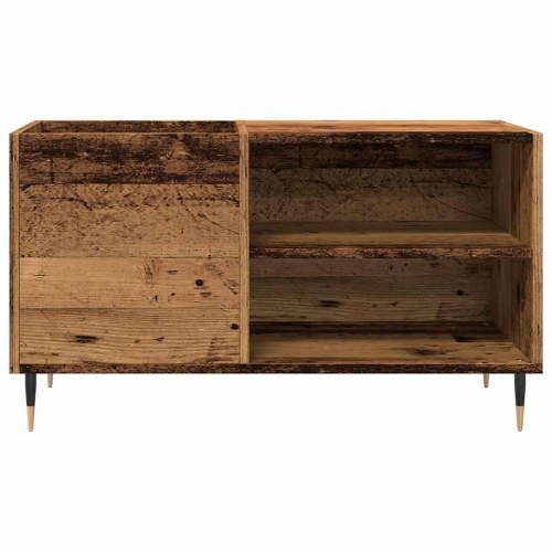 Vinylskab i antikt trælook - 84,5 x 38 x 48 cm