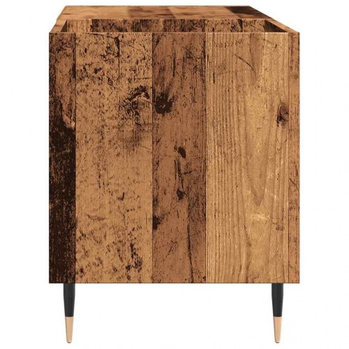 Vinylskab i antikt trælook - 84,5 x 38 x 48 cm