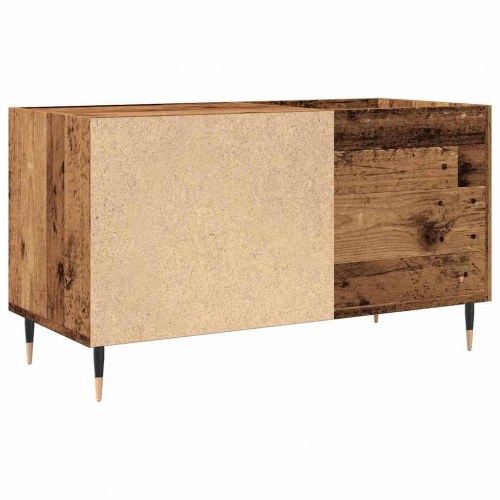 Vinylskab i antikt trælook - 84,5 x 38 x 48 cm