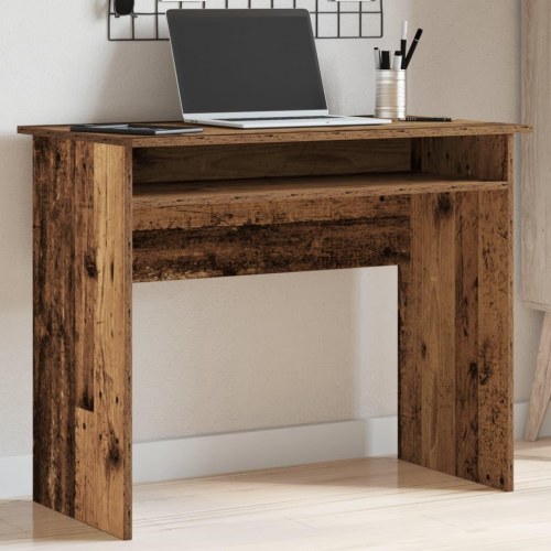 Skrivebord 90×50×74 cm i konstrueret træ - antikt trælook