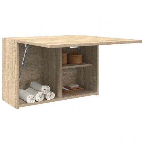 Væghængt badeværelsesskab 60×25×40 cm - konstrueret træ, sonoma-eg
