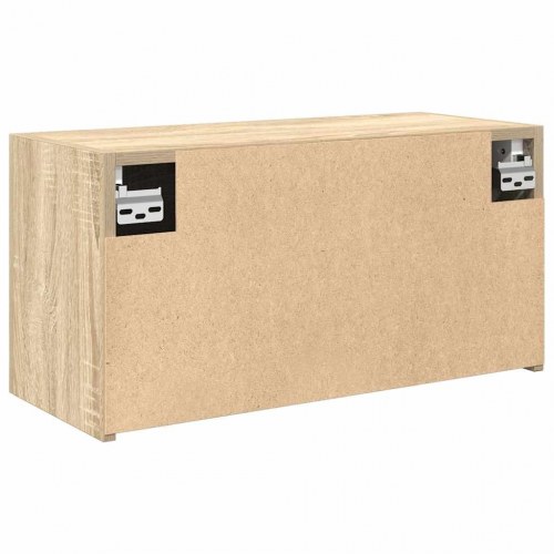 Væghængt badeværelsesskab 60×25×30 cm - konstrueret træ i sonoma-eg
