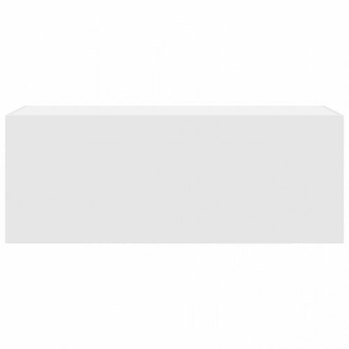 Væghængt badeværelsesskab 80x25x30 cm konstrueret træ hvid