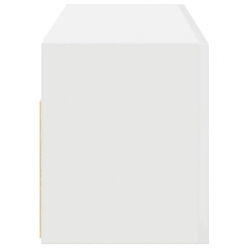 Væghængt badeværelsesskab 80x25x30 cm konstrueret træ hvid