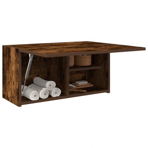 Væghængt badeværelsesskab 60×25×30 cm - røget eg, konstrueret træ