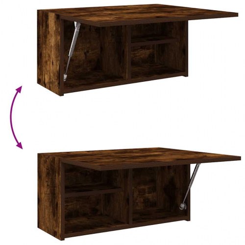 Væghængt badeværelsesskab 60×25×30 cm - røget eg, konstrueret træ