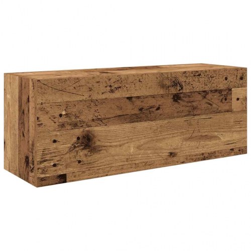 Væghængt badeværelsesskab 80×25×30 cm - konstrueret træ, antikt træ