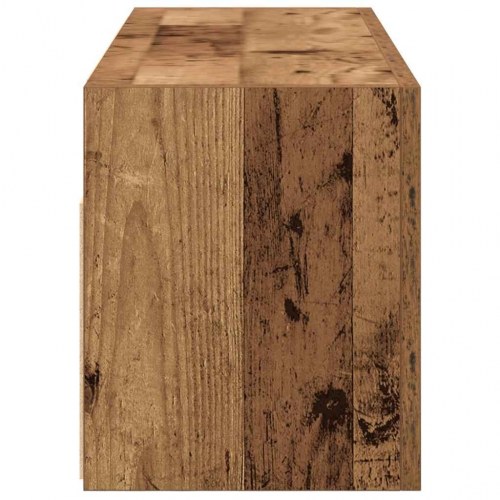 Væghængt badeværelsesskab 80×25×30 cm - konstrueret træ, antikt træ