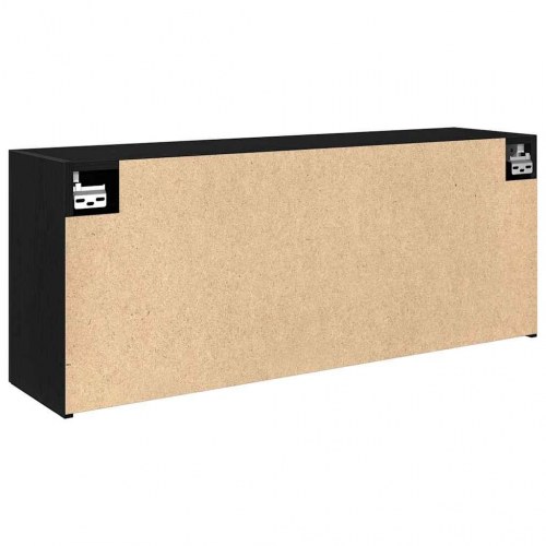 Væghængt badeværelsesskab 100×25×40 cm i sort konstrueret træ