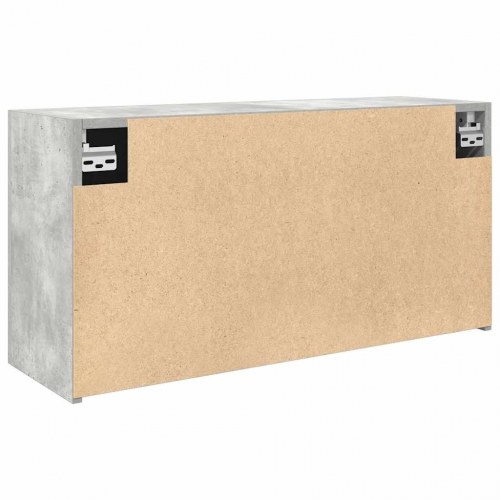 Væghængt badeværelsesskab 80×25×40 cm - konstrueret træ, betongrå