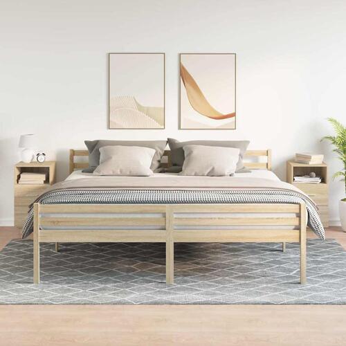 Sengeborde 2 stk. med 2 skuffer 36x36x68 cm sonoma-eg