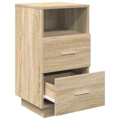 Sengeborde 2 stk. med 2 skuffer 36x36x68 cm sonoma-eg