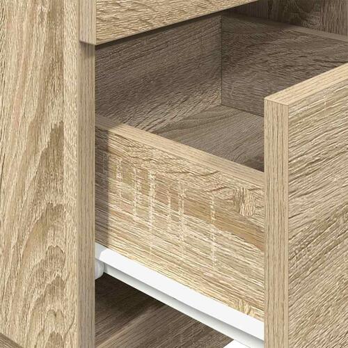 Sengeborde 2 stk. med 2 skuffer 36x36x68 cm sonoma-eg