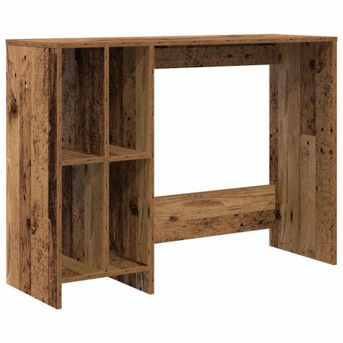 Skrivebord 102,5 x 35 x 75 cm med 4 hylder - antikt træ