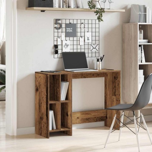 Skrivebord 102,5 x 35 x 75 cm med 4 hylder - antikt træ
